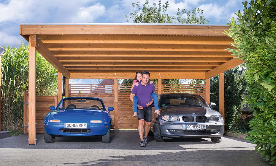 Carports Garagen Holz Carport variant Leimholz lasiert Scheerer HolzLand Beese Unna Dortmund