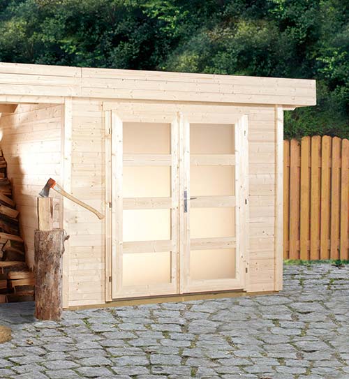 Gerätehaus Holz Überdachung HolzLand Beese Unna Dortmund