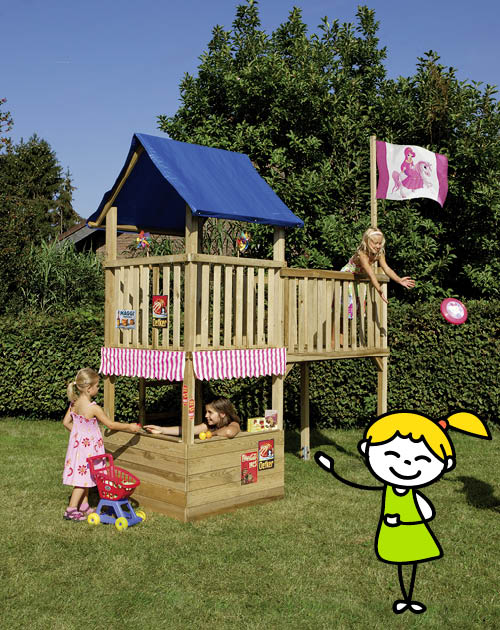 Ein Spielturm (Spielgeräte) im Garten als Schloss für die Prinzessin bei Holzland Beese in Unna (Raum Dortmund)
