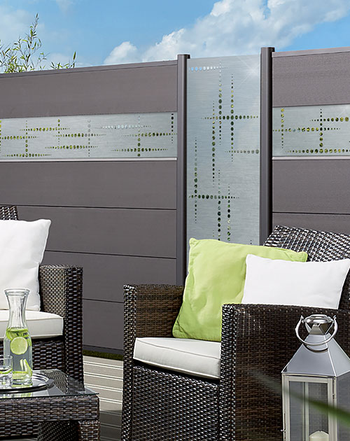 WPC XL-Sichtschutz mit Designgitter Puls | HolzLand Beese in Unna