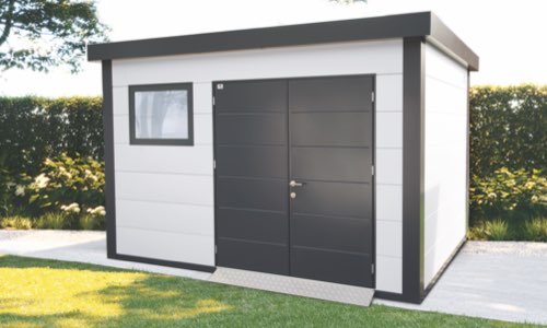 Gartenhaus aus Metall der Serie Eleganto in weiß und anthrazit | HolzLand Beese, Unna Gartenhaus aus Metall der Serie Eleganto in weiß und anthrazit | HolzLand Beese, Unna