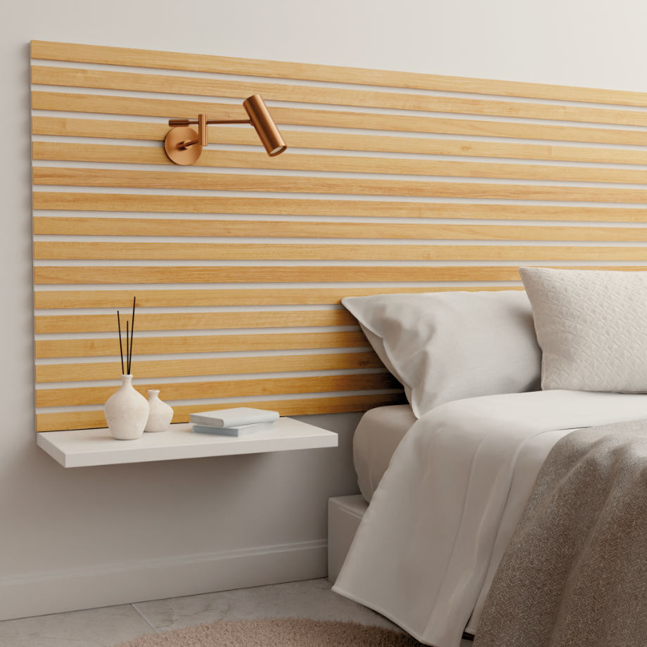 Akustikpaneele an Wand im Schlafzimmer | HolzLand Beese in Unna Akustikpaneele an Wand im Schlafzimmer | HolzLand Beese in Unna