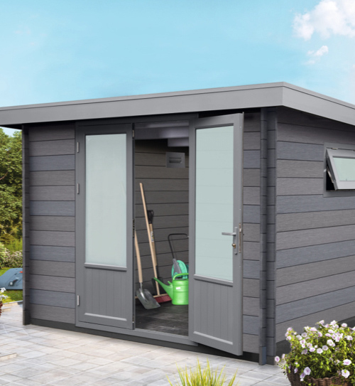 Gartenhaus aus WPC in grau | HolzLand Beese in Unna