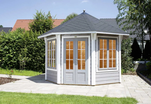 Grauer Pavillon im Garten | HolzLand Beese in Unna