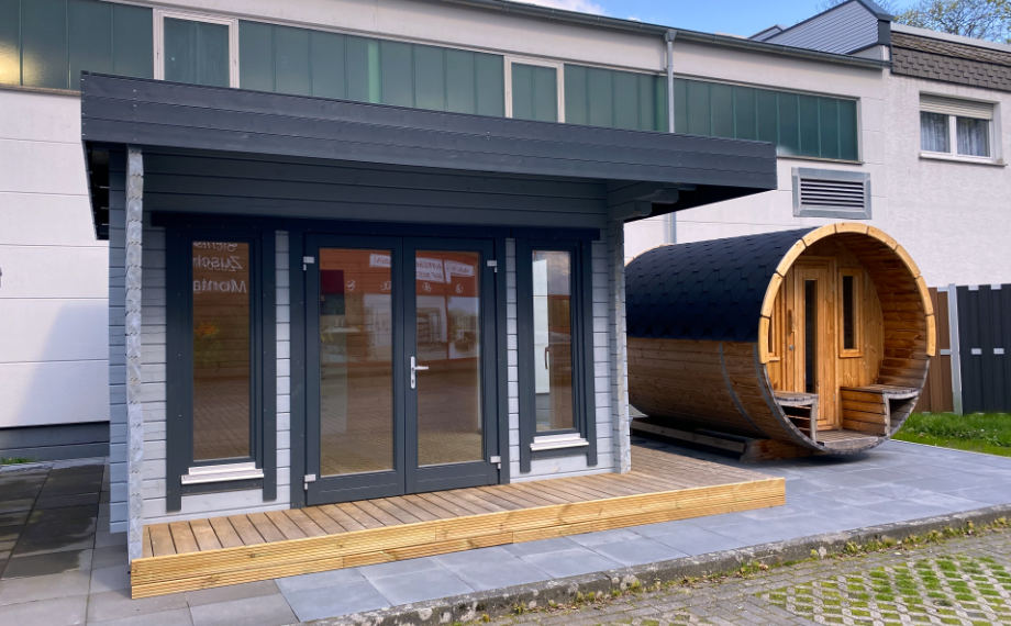 Holz-Gartenhaus und fasssauna, Frühlingsfest 2023 | HolzLand Beese in Unna