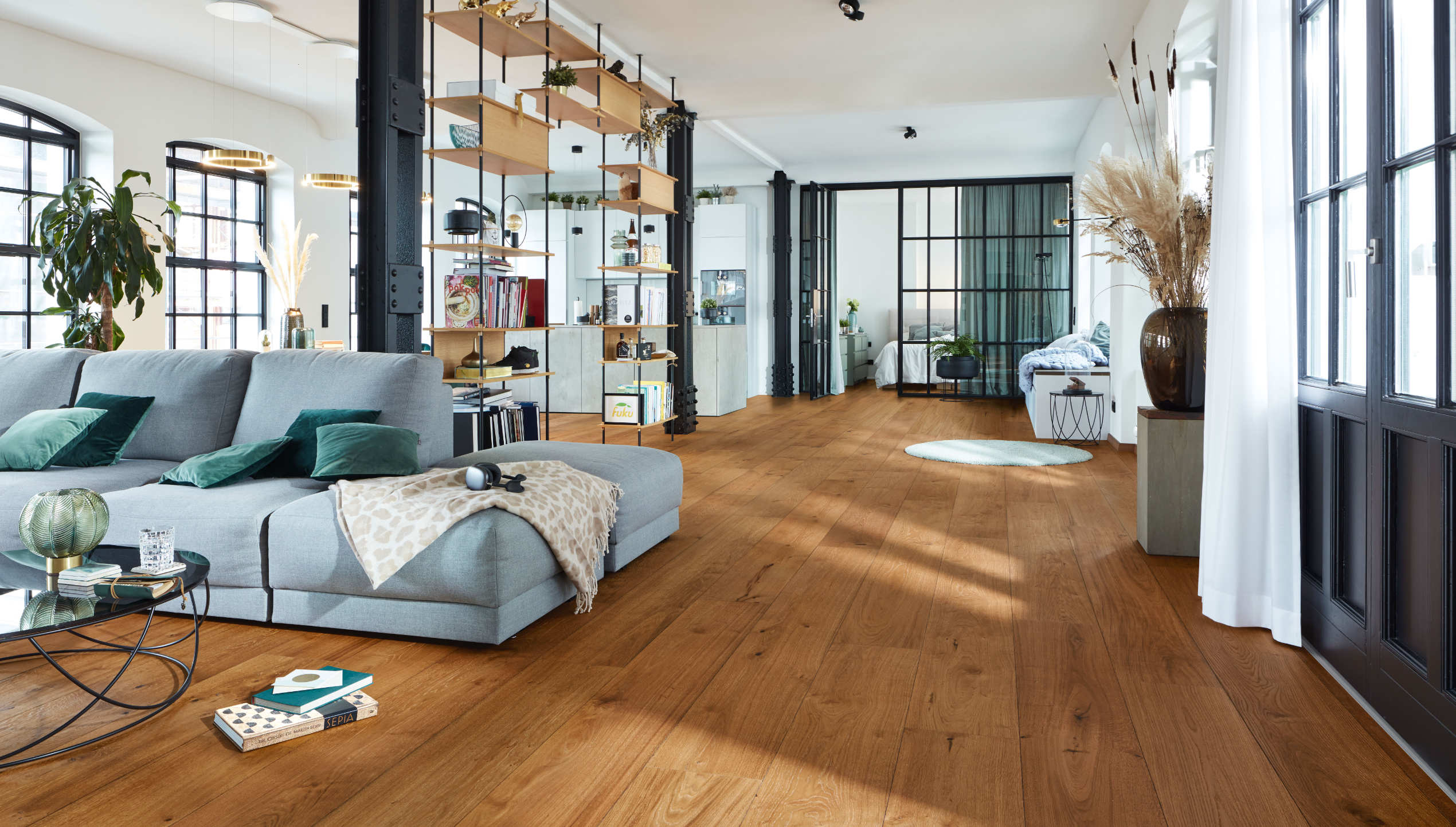 Lindura-Landhausdielen in XXL-Design, offener wohnbereich | HolzLand Beese in Unna