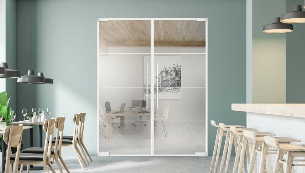linesPlus-Glastüren, weiß, 2 Flügel, HolzLand Beese Unna