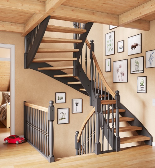 Rustikale dunkle Wendeltreppe | Dolle Estoril Eiche | HolzLand Beese Unna