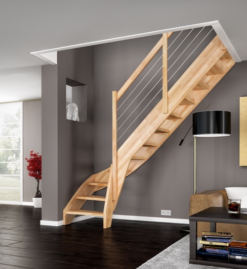 Holztreppe Dolle Faro Edelstahl | HolzLand Beese Unna