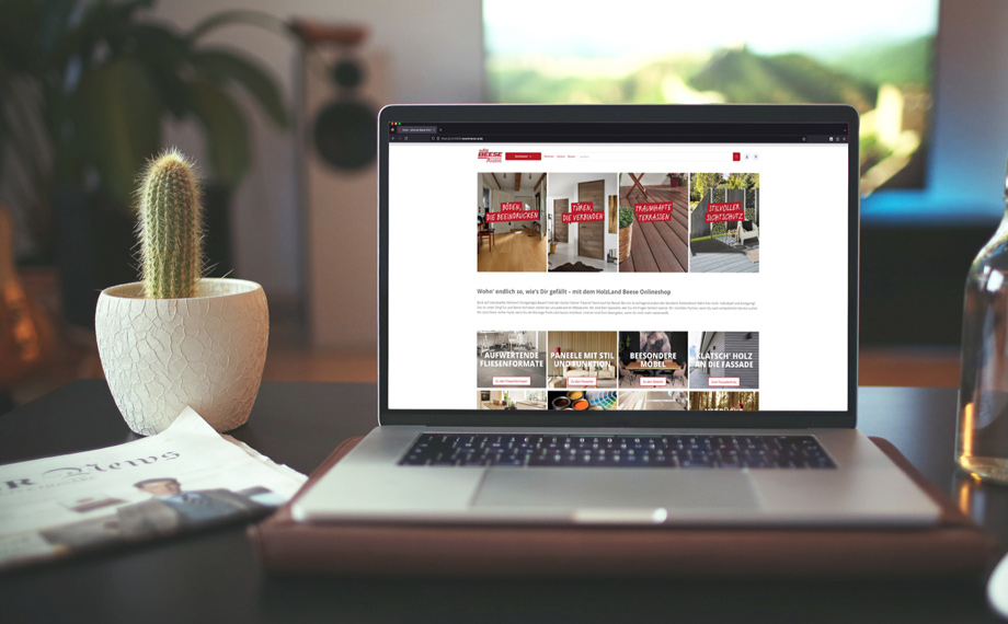 Mockup: Onlineshop | HolzLand Beese Unna