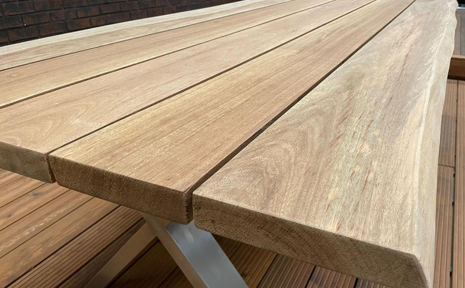 Maserung Guyana Teak Outdoortisch, HolzLand Beese Unna