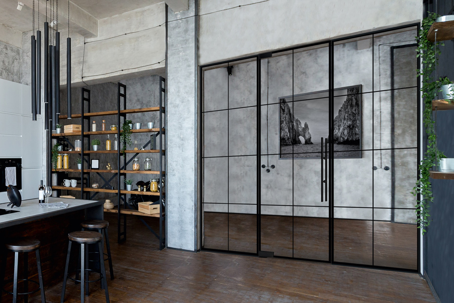 Glastür linesPlus im Industrial Style | HolzLand Beese Unna