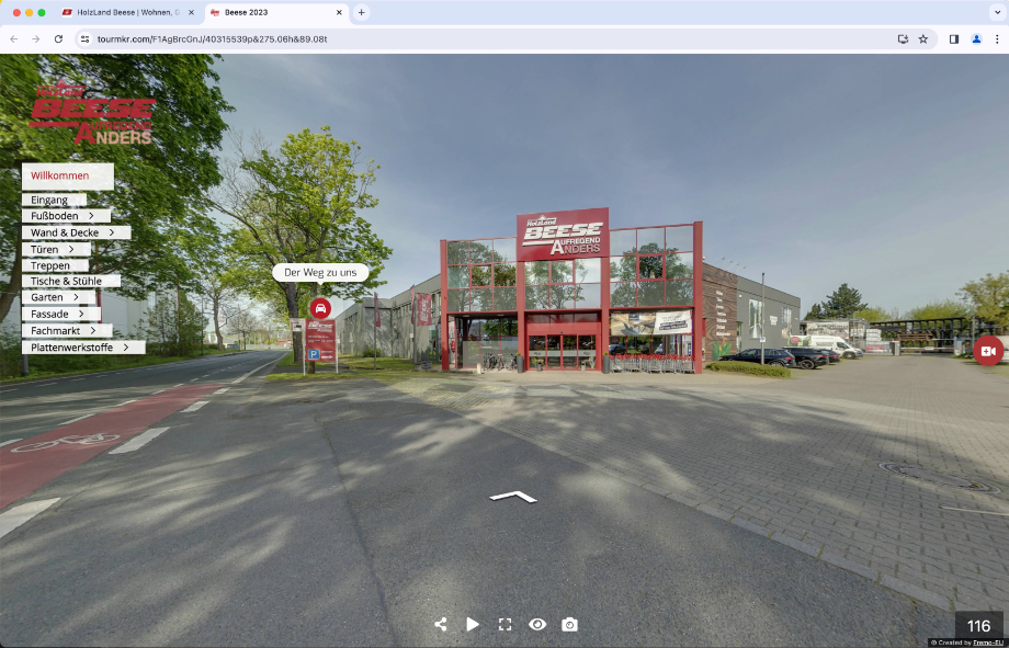 Screenshot virtueller Rundgang | HolzLand Beese Unna Screenshot virtueller Rundgang | HolzLand Beese Unna