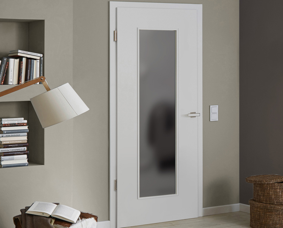 Echtlacktür mit Lichtausschnitt in Seidengrau | HolzLand Beese Unna Echtlacktür mit Lichtausschnitt in Seidengrau | HolzLand Beese Unna