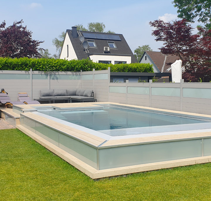 WPC-Terrasse | Referenzprojekt WPC-Terrassendielen in heller Holzoptik | HolzLand Beese in Unna