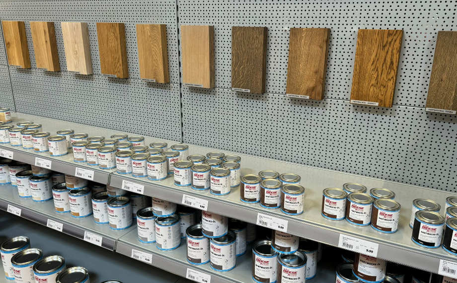 Gebinde Hartholz-Öl, 0,75 Liter und 2,5 Liter, HolzLand Beese Unna
