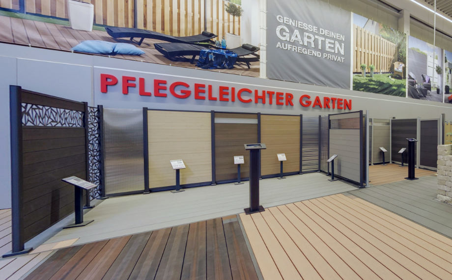 Ausstellung pflegeleichter Sichtschutz, HolzLand Beese Unna